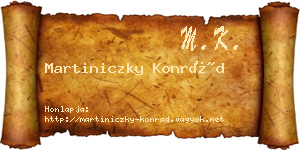 Martiniczky Konrád névjegykártya